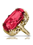 Pierścionek Rubin 14k żółte złoto Klasyczny Vintage vrc038y